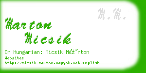 marton micsik business card